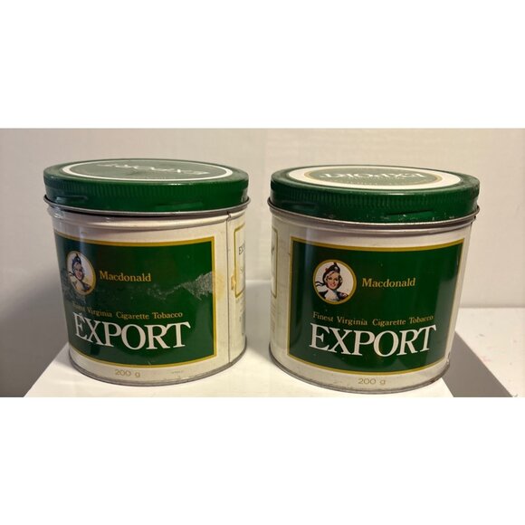Vintage Macdonald Export Tobacco Tins 200G Set Of 2 Empty Collectible Cans With - Picture 5 of 8